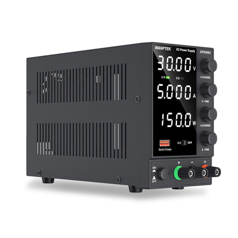 Wanttek DPS305U 0-30V 0-5A 150W fuente de alimentación CC conmutada, pantalla LED de 4 dígitos, Mini fuente de alimentación ajustable CA 115V/230V 50/60Hz