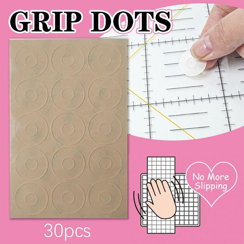 Quilt Template Non-slip Pads Slip Ruler Grip Stickers Transparent Non Slip Adhesive Rings 30PCS Non Slip Ruler Grips For