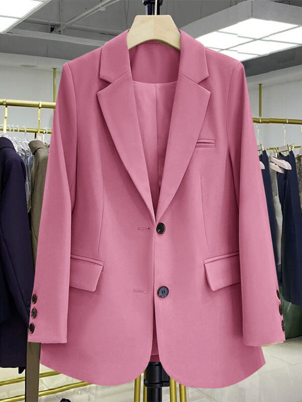 Women Jackets Pink Small Suit Women's Coat Casual Small Loose Korean Version Small Suit Women's Design Sense  Blazer Women