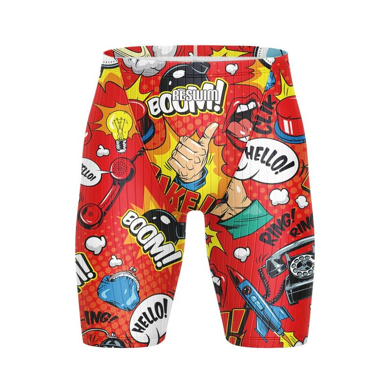 2024 Men's Jammers Athletic Training Swimsuit Cartoon Bathing Suit Durable Training Swimming Shorts Summer Surfing Diving Trunks