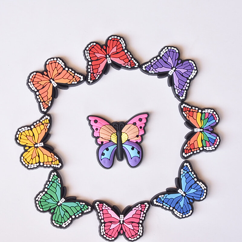 1PC Nette Schmetterling Cartoon Pvc Schuhe Charme Schuh Zubehör Schnallen für Frauen Mädchen DIY Geschenke Armband Dekorationen