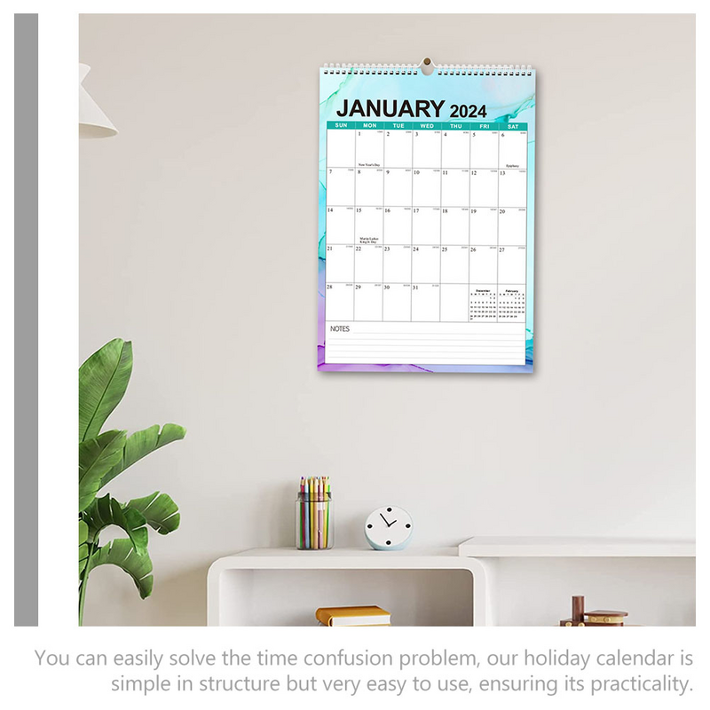 Calendario de pared para organizar la cuenta regresiva, calendario colgante, calendario mensual
