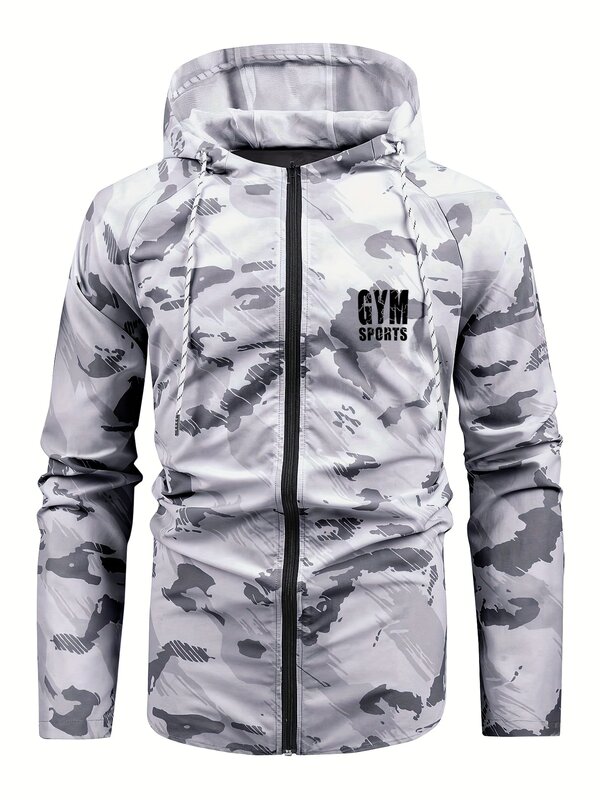 Summer Hooded Jacket New Men's Casual Camouflage Sports Trench Coat Jacket Fashion Zipper Hoodie Spring Outdoor Men's Jacket