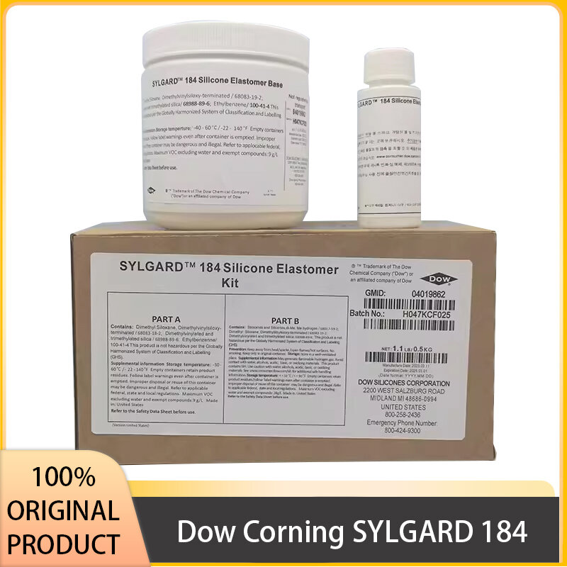 Dow Corning Dc184 Pdms Polydimethylsiloxaan Hoge Transparante Optische Lijm Usa Originele Echt