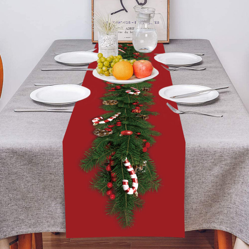 Camino de mesa navideño para decoración del hogar, adorno navideño para fiesta de Navidad y Año Nuevo, 2023, 2024