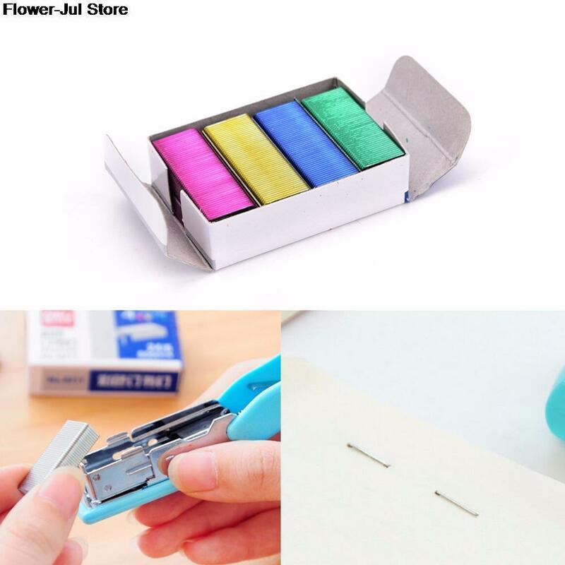 1Pack 10mm Creative Colorful Stainless Steel Staples Office Binding Supplies( Pack of 800 )