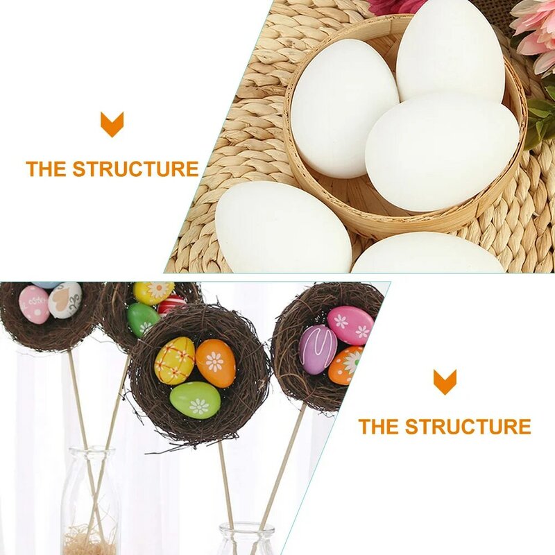 Huevos falsos de imitación para niños, juguete de plástico para Pascua, grafiti, 30 piezas
