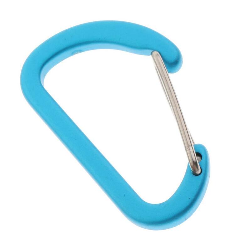 Mini Aluminum Alloy Carabiner Outdoor D Shape Quickdraw Frosted light blue