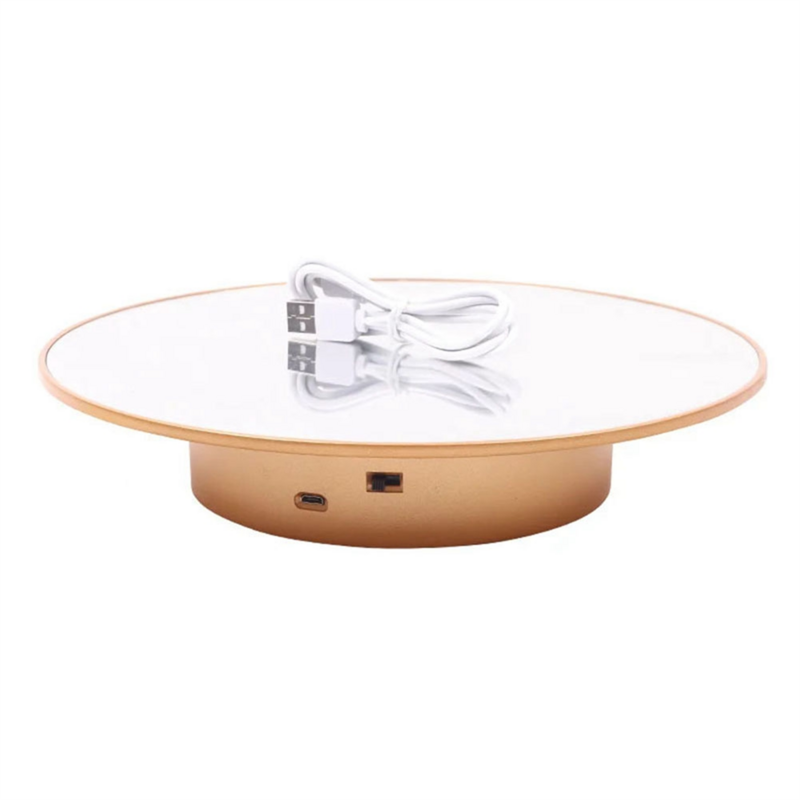 Layar meja putar bermotor, untuk maneken, kepala Wig, layar berdiri 360 derajat, tampilan meja putar listrik, meja putar warna emas