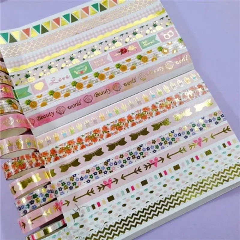 12PCS Set Washi Masking Tape Set Sticky Paper DIY Decoration Office School Supplies Stationery Scrapbook for Hand Account