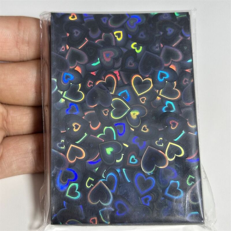 Heart Bling Kpop Card Sleeves Card Holder Flat Mouth Photocard Films Transparent Love Heart Cards Protector Idol Cards