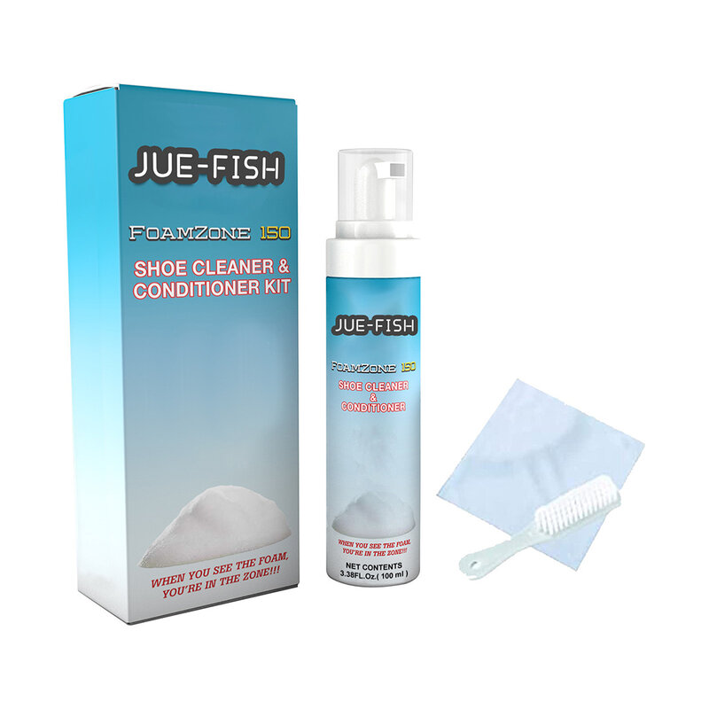 Jue-Fish เครื่องมือทำความสะอาดรองเท้าสีขาวกระจ่างใส