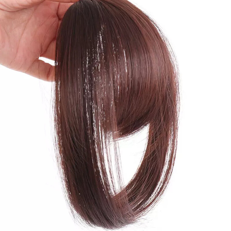 Sintesi Princess Cut Bangs estensione dei capelli parrucca sintetica naturale ad alta temperatura frangia sintetica finta Clip per capelli