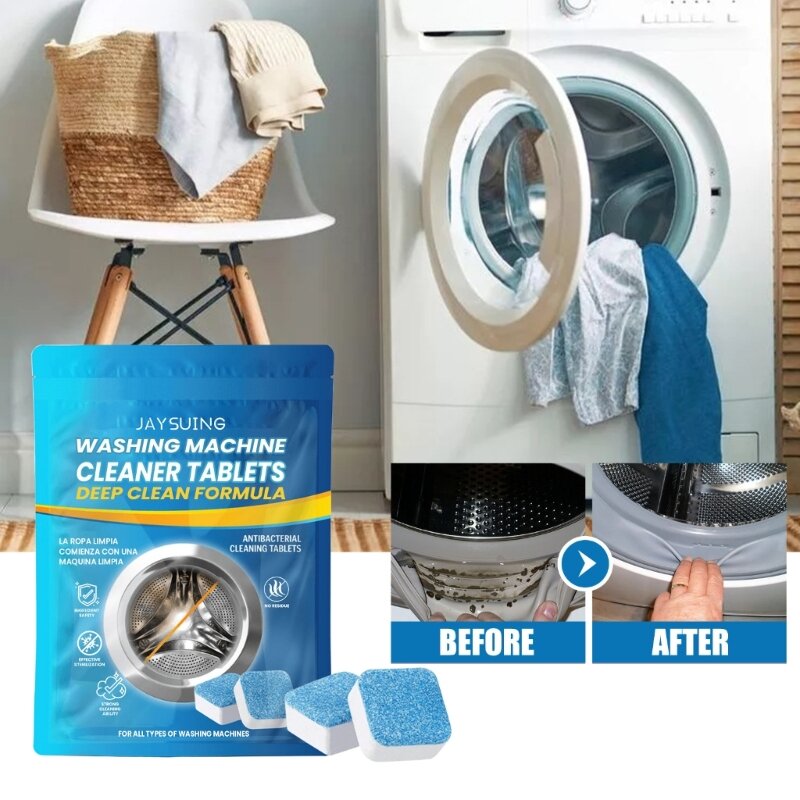 Tabletas limpieza para lavadora, eliminación olores ropa adecuada para hogar, práctico, envío directo