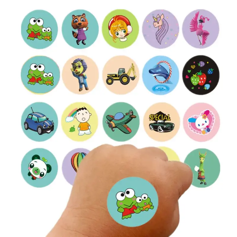 50pcs/set Cartoon Mini Plasters for Children Injection Wound Patch Medical Strips Waterproof Round Band Aid First Aid Bandages