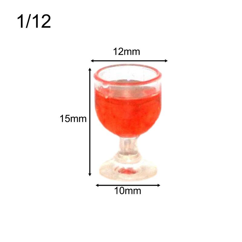 10 buah 1/12 miniatur kaca anggur cangkir minuman Mini cangkir bir pemandangan hidup Mini rumah minuman aksesori rumah boneka cangkir air