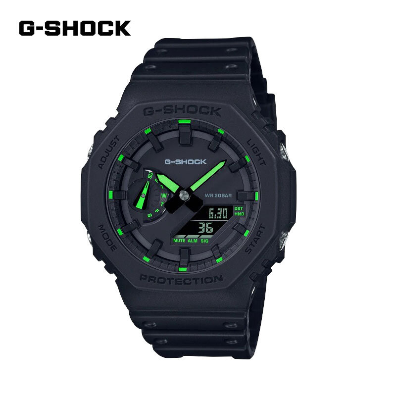 G-SHOCK 남성용 다기능 야외 스포츠 시계, 충격 방지 알람 시계, LED 다이얼, 듀얼 디스플레이 쿼츠 시계, GA2100 패션