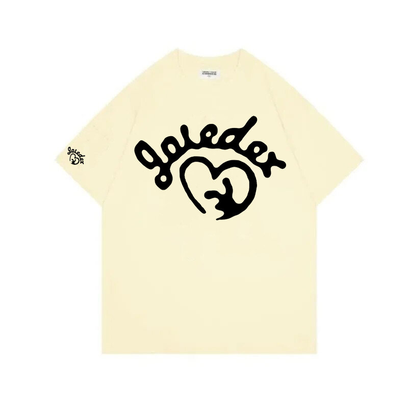 Camiseta de algodão de manga curta masculina, blusa coreana com logotipo balde grande, moda de rua, estilo solto, moda golfe, verão, nova, 2024