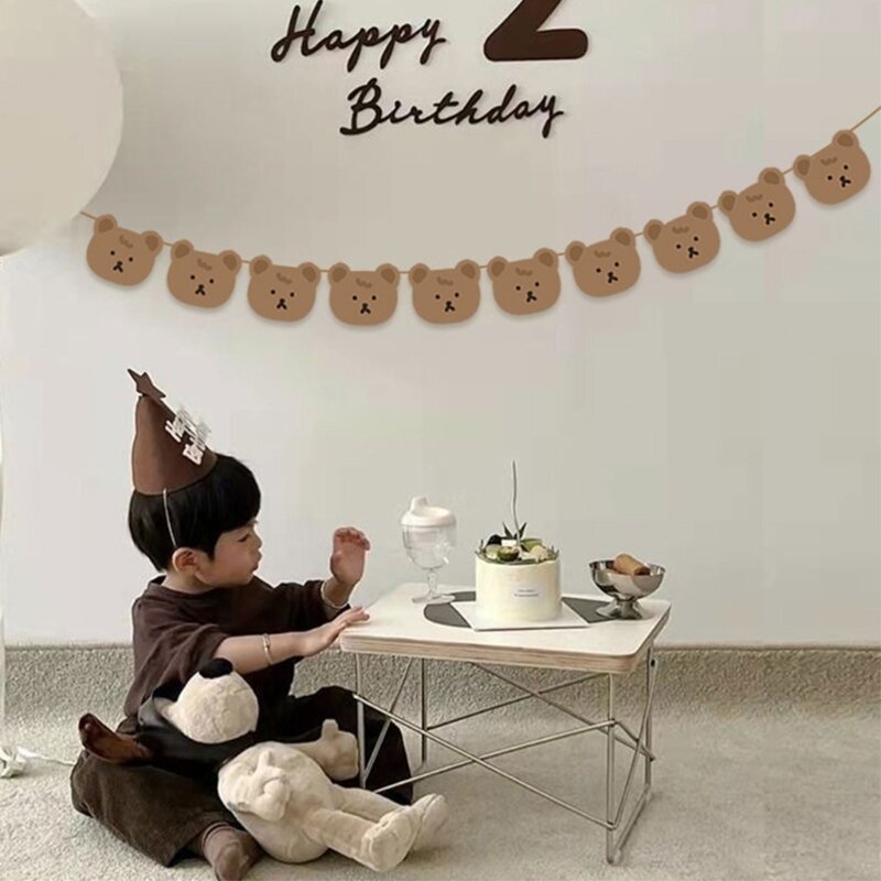 Реквизит для фотосъемки флаг флага медведя подвесное украшение для детской комнаты реквизит для фотосъемки декор для детской комнаты подарок для душа