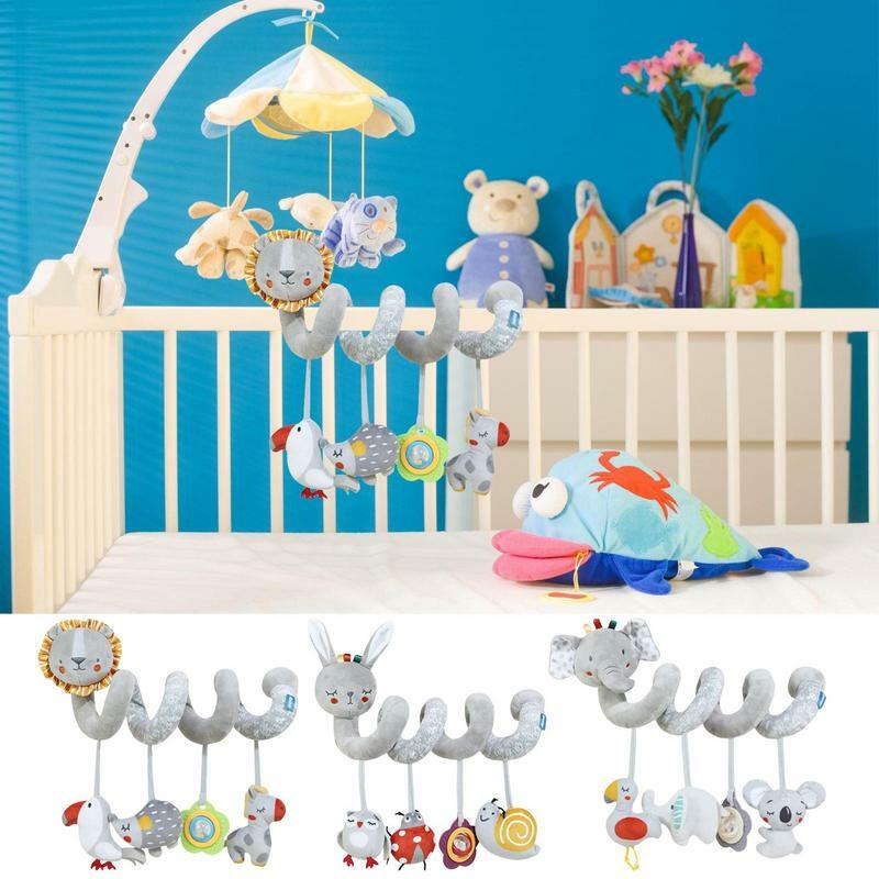 동물 패턴 아기 장난감, 신생아 고 대비 장난감, 내장 딸랑이 아기 장난감, 자동차 시트 장난감, 3-6 개월 신생아 장난감