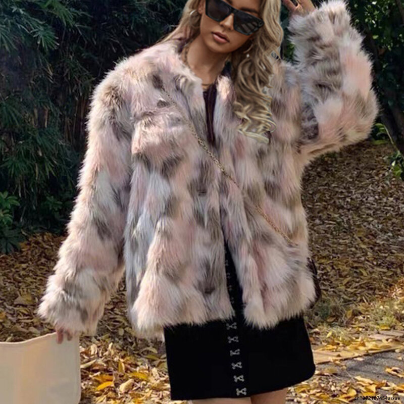 Faux Fur Coat Women Winter Long Coats New Fashion Autumn Thick Warm Soft Leopard Print Fur Jacket Female Overcoat Outerwear