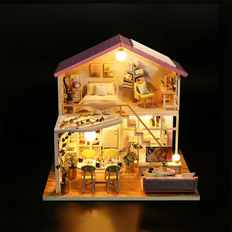 Деревянный инновационный кукольный домик ручной работы «сделай сам» раскрывает креативность сегодня безупречный подарок для детей