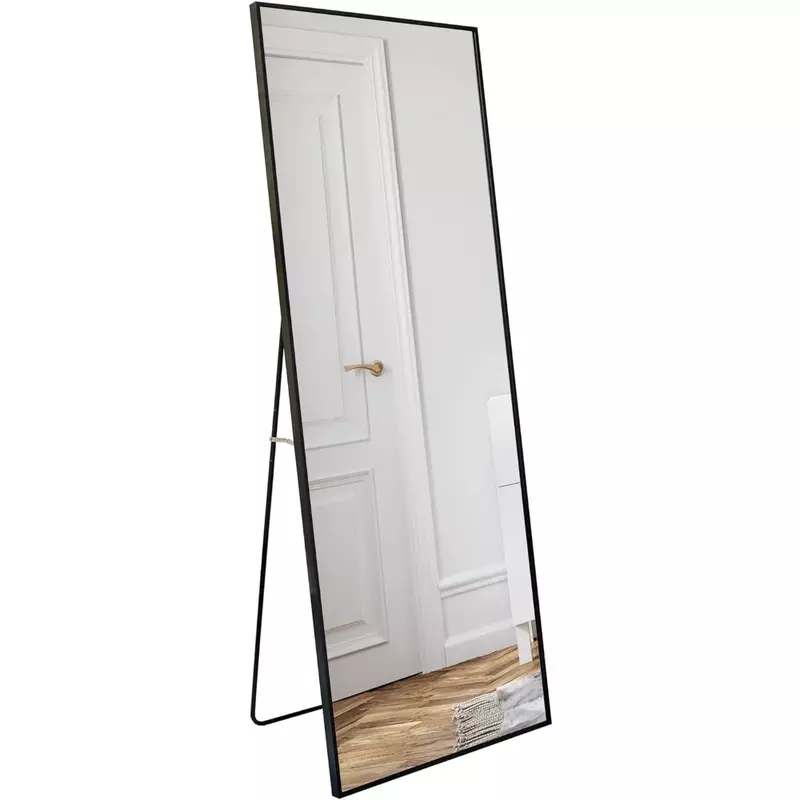 22X59 Zwarte Full Length Spiegel Met Stand - Full Body Spiegel Voor Slaapkamer Woonkamer Meubels Thuis Vracht Gratis