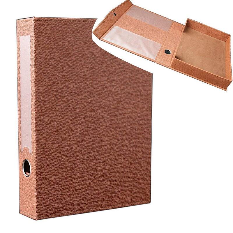 A4 PU Leather File Rack Holder Document Tray Paper Storage Box Clip Holder Office Gift File Desk Organizer