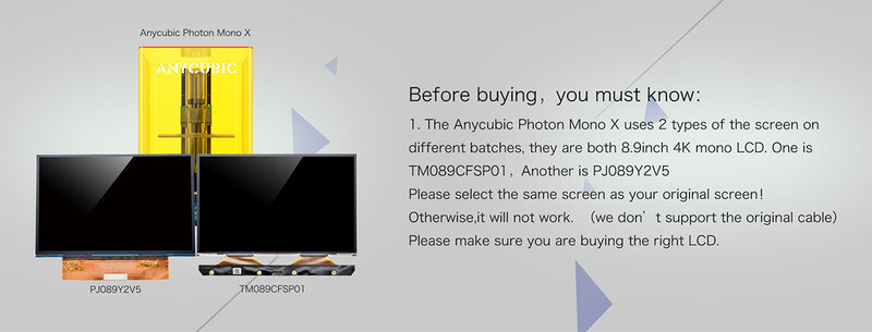 Anycubic Photon Mono X/CREALITY HALOT-LITE schermo LCD da 8.9 pollici con risoluzione 3840*2400 PJ089Y2V5