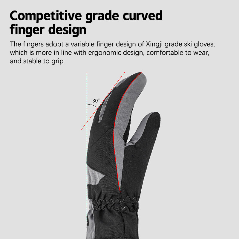 Теплые лыжные перчатки для мужчин и женщин, хлопковые спортивные перчатки, водонепроницаемые зимние перчатки с закругленными пальцами для сенсорных экранов