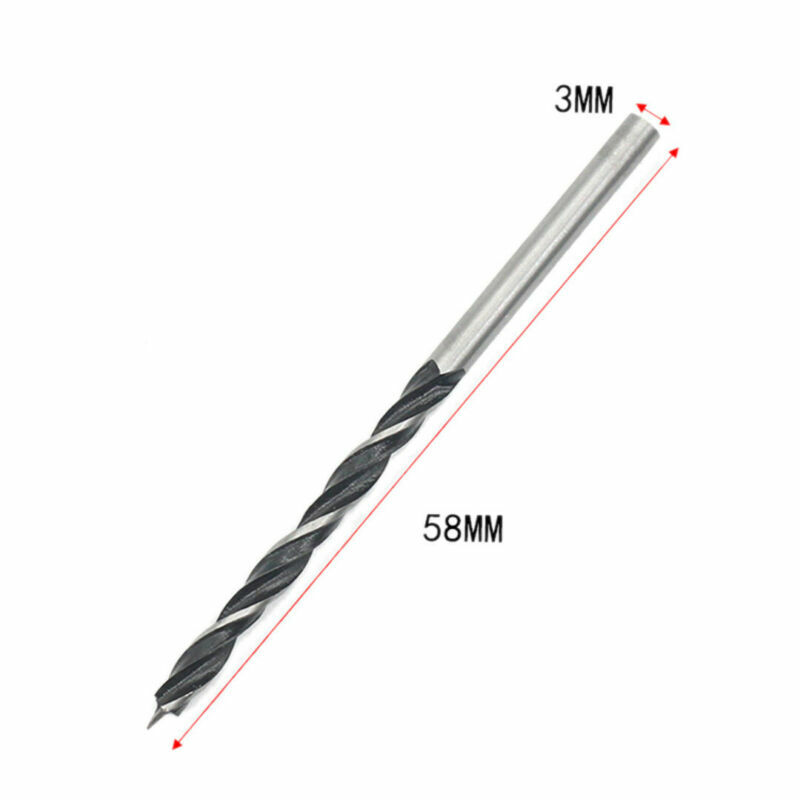 10pcs Woodworking Spiral Drill Bit Kit 3mm/4mm/5mm Diameter High Carbon Steel Wood Drills With Center Point Wood Drill Bit
