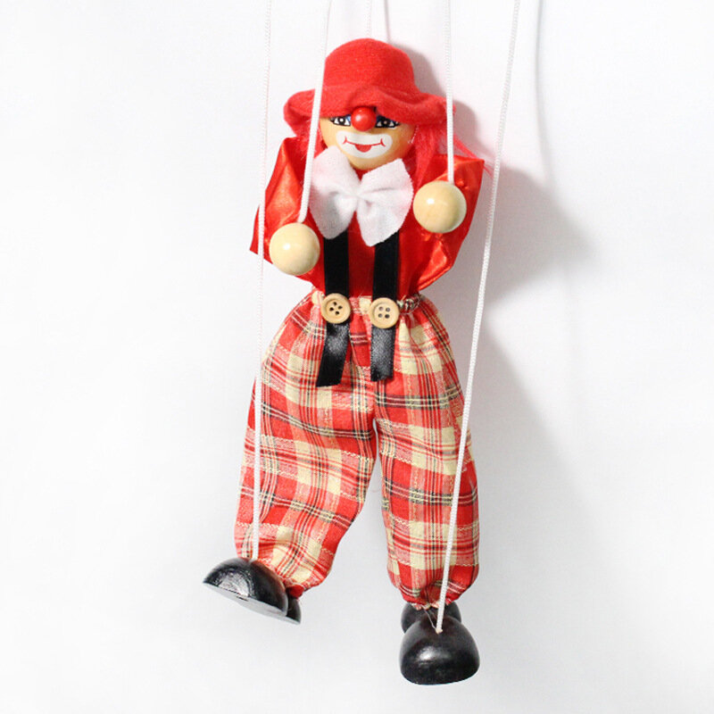 Marionnette en bois pour activités articulaires, jouet artisanal amusant pour enfant, jeu artisanal avec cordes de clown et ombres, nouveauté