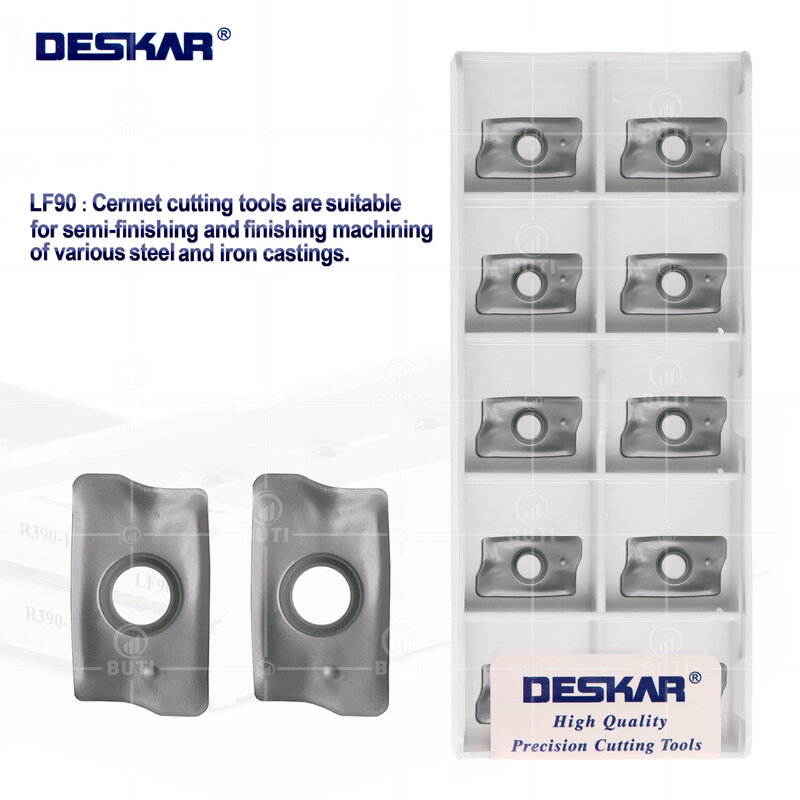 DESKAR 100% Original R390-11T308M-PL LF90 CNC Lathe Cutter Turning Inserts Milling Cermet Cutting Blade Tool Parts Machine Metal