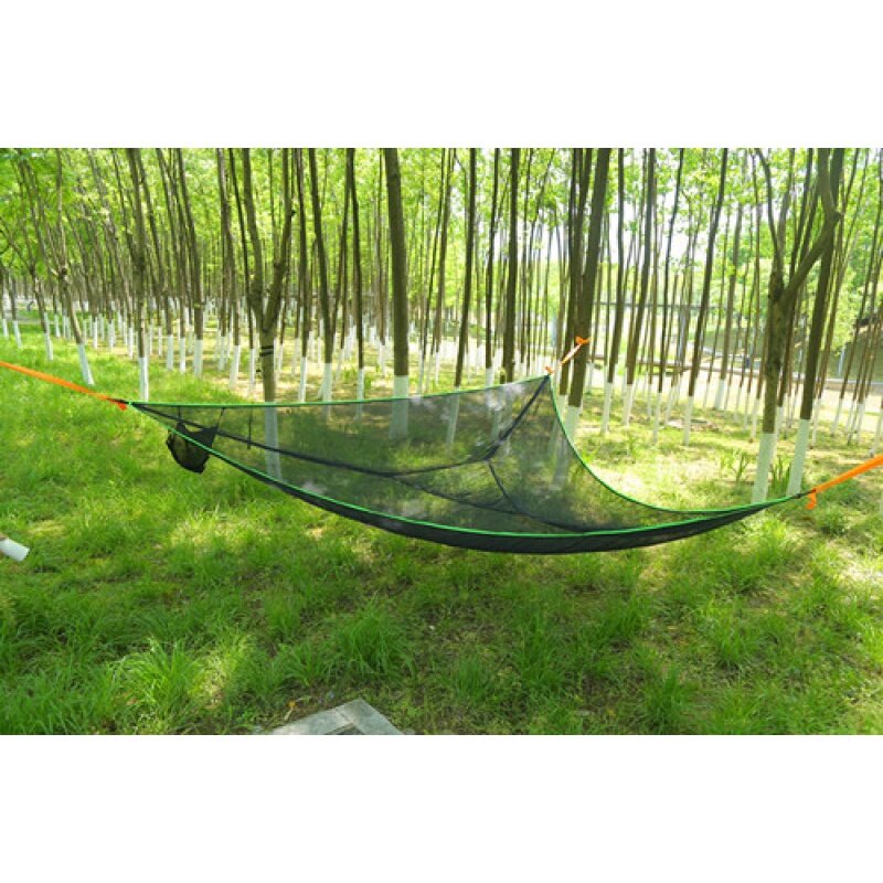 Draagbare opvouwbare driehoek mesh hangmat, elastische, outdoor, volwassen, camping, luchtfoto, meerpersoons, hangmat