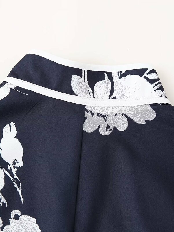 Women 2024 New Chic Fashion Soft Touch Disk-buckle printed cheongsam Dress Vintage Female Dresses robe Vestidos