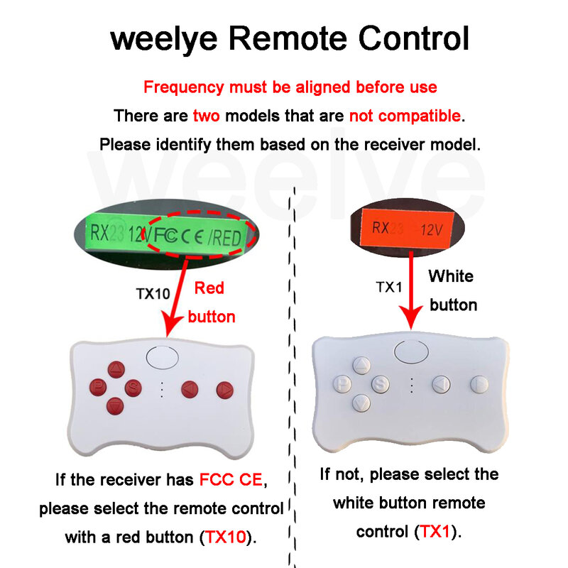 Weelye-mando a distancia y receptor RX23 para niños, accesorios para montar en coche, piezas de repuesto, 2,4G, Bluetooth, 12V, opcional
