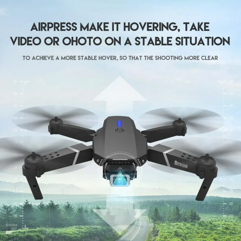Drone RC 4K profesional, Drone remote control 2024 E88Pro dengan kamera HD sudut lebar 1080P, helikopter WIFI FPV tahan tinggi, mainan hadiah
