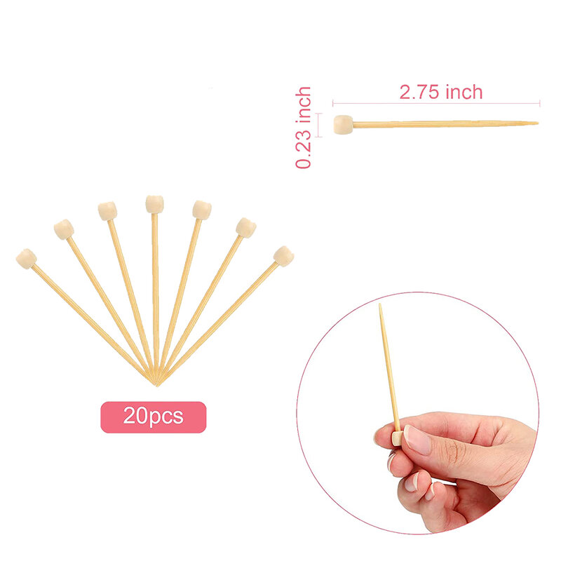 20 pçs tecelagem agulhas de marcação de bambu pinos de marcação suave único apontado tricô agulhas crochê ferramentas para diy artesanato