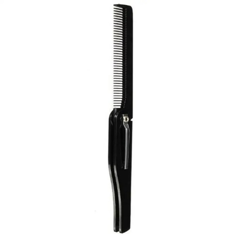 Peine de resorte plegable Unisex, peine de bolsillo, bigote, Barba, cuchillo automático, cepillo, recortador de pelo, herramienta de belleza de peinado, 9-17cm