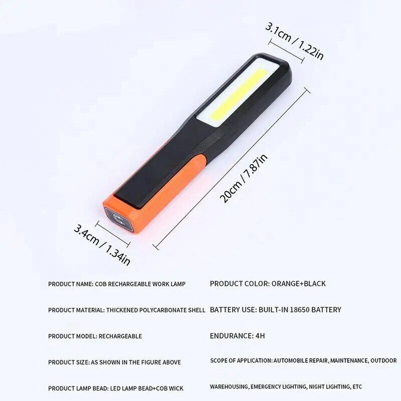 Linterna LED magnética portátil, lámpara de inspección para coche y máquina herramienta de iluminación