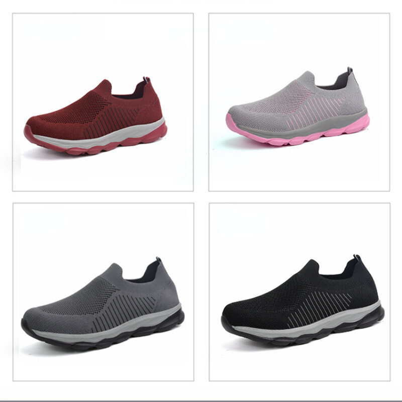 Zapatillas de deporte cómodas y elásticas para hombre y mujer, calzado informal ligero y suave para caminar al aire libre