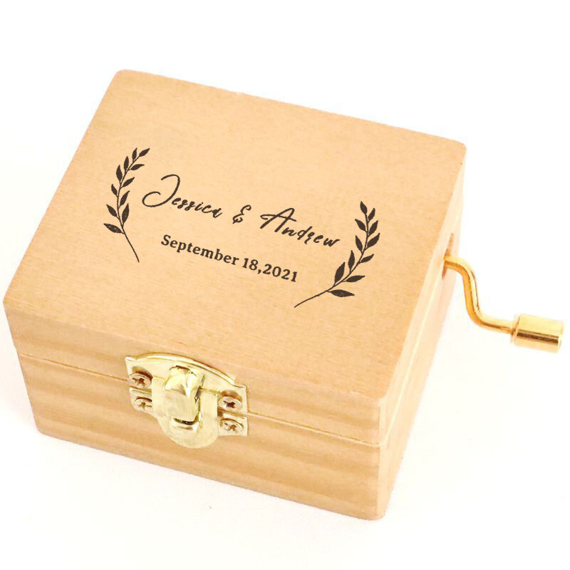 Personalized Wood Jewelry Wind Up Music Box Birthday Present Music Box Wedding Engagement Mothers Day Gift Music Boxes
