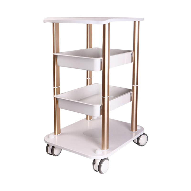 4-Layer Beauty Salon Trolley Stand Mobile 360° Rotating Wheel Cart Multi-functional Rack For Beauty SPA Cavitation Machine 150kg