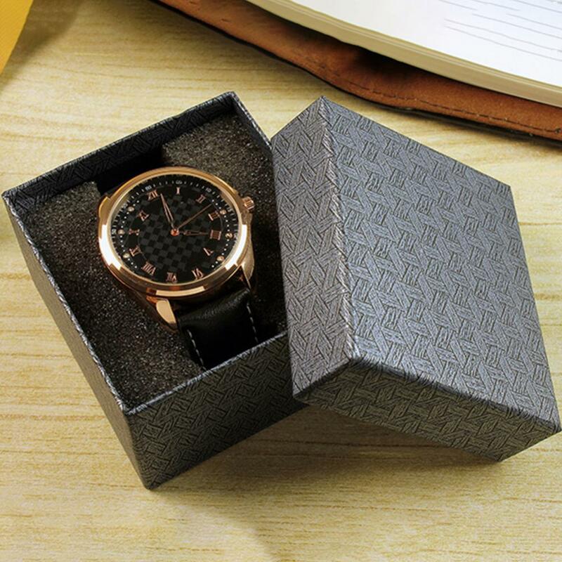 Caja de almacenamiento de joyería de reloj de pulsera cuadrada de moda, caja de regalo de embalaje