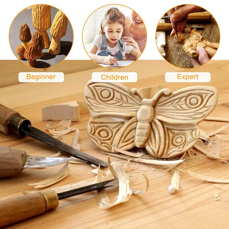 6Pcs Basswood Carving Blocks For Wood Beginners Carving Hobby Kit DIY Carving Wood