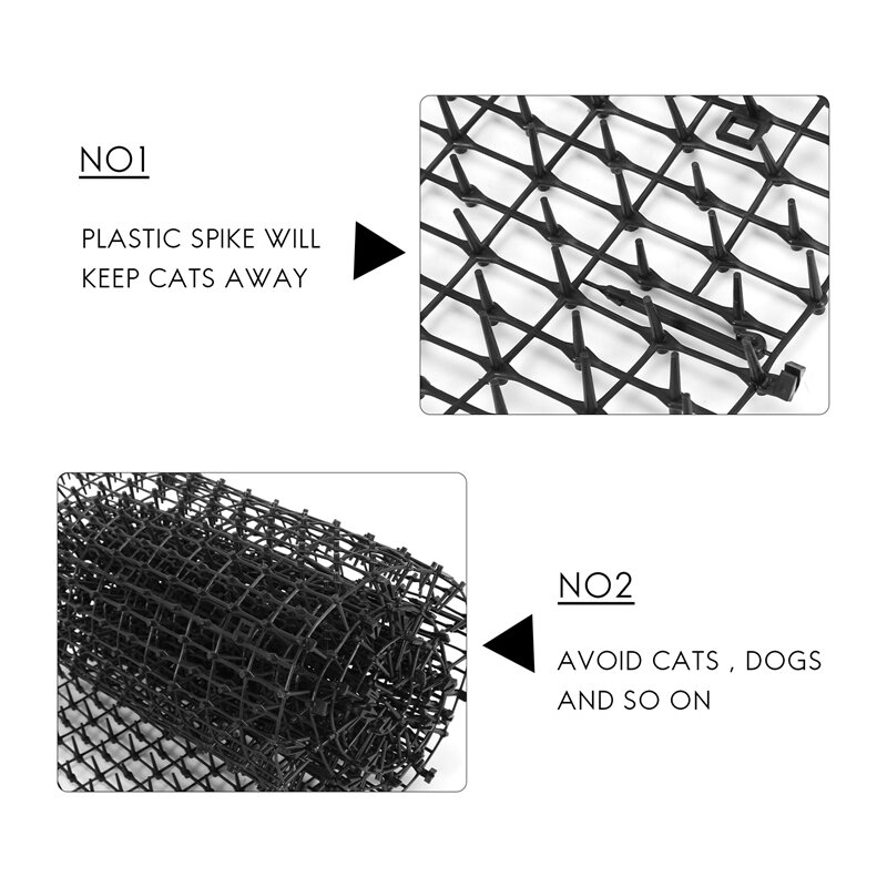 Pointes répulsives en plastique pour chats et chiens, polymères Scat de jardin, empêcher les chats et les chiens de vec