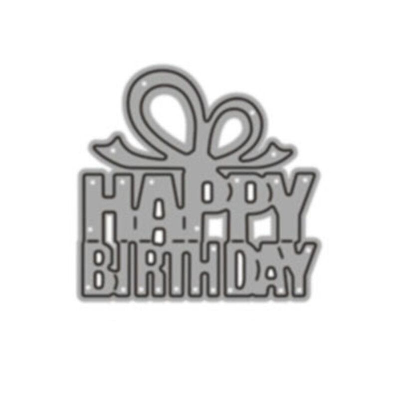 Molde corte etiqueta feliz aniversário Y1UU Molde roteiro relevo com tema aniversário requintado