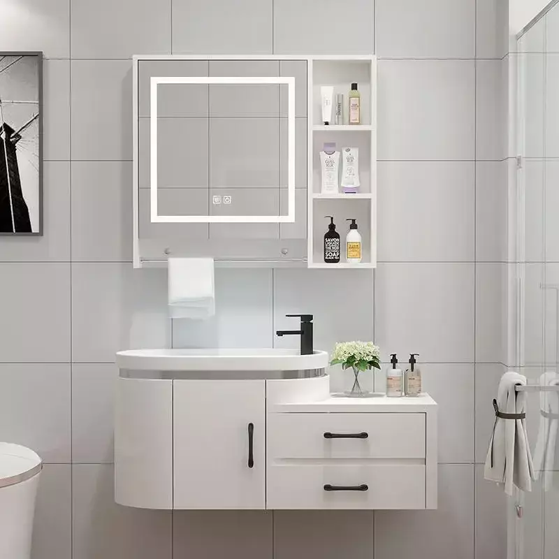 小さな部屋,バスルーム,シンプルなキャビネット,ウォッシュとミラー用のモダンなコンビネーションキャビネット