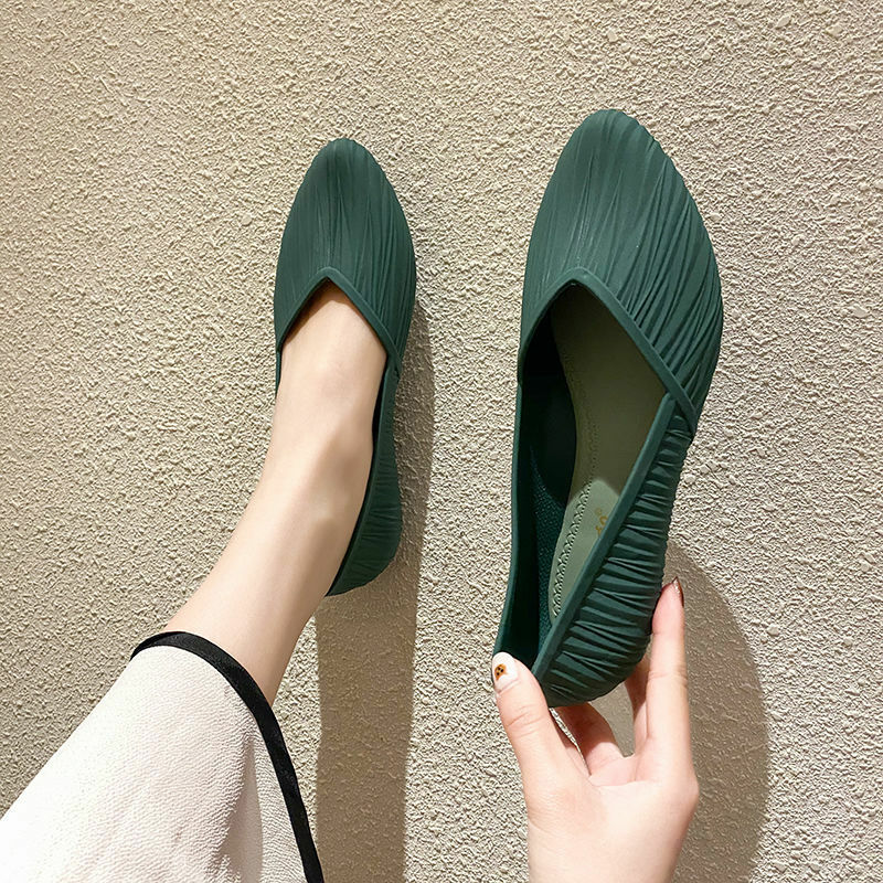 Nuove scarpe basse impermeabili stivali da pioggia donna estate scarpe da lavoro in gomma per adulti scarpe di gelatina di moda sandali con punta bassa antiscivolo