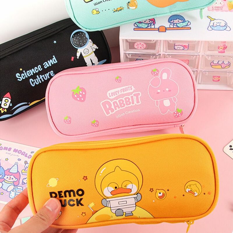 Cartoon Office School Supplies Oxford Cloth Student Stationery Large Capacity Pen Case Pencil Pouch Stationery Bag Pen Bag